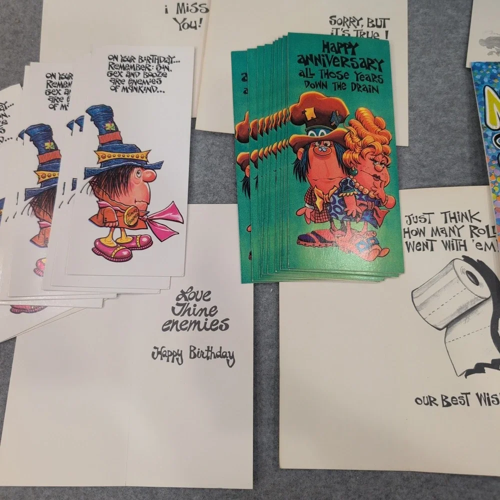 Vintage Style Humorous Greeting Cards Lot 100+ Bulk Variety Birthdays Envelopes - Picture 3 of 5